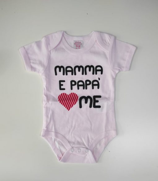 body neonata rosa mamma e papà ❤ me